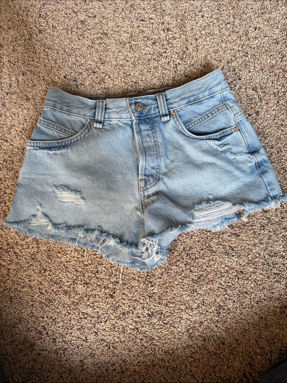 Free People Raw Hem Denim Shorts